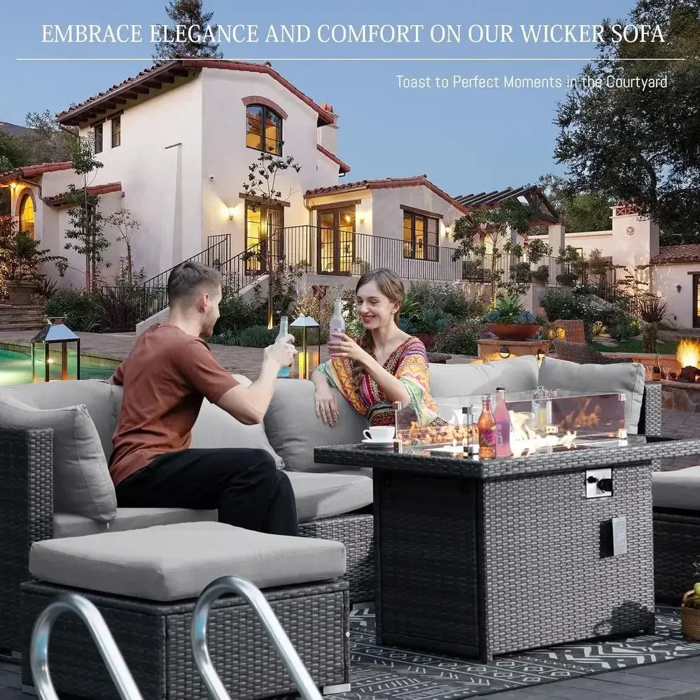 6-Person Weather-Resistant Out - Outdoor Furniture And Fire Pit avaliação e preço