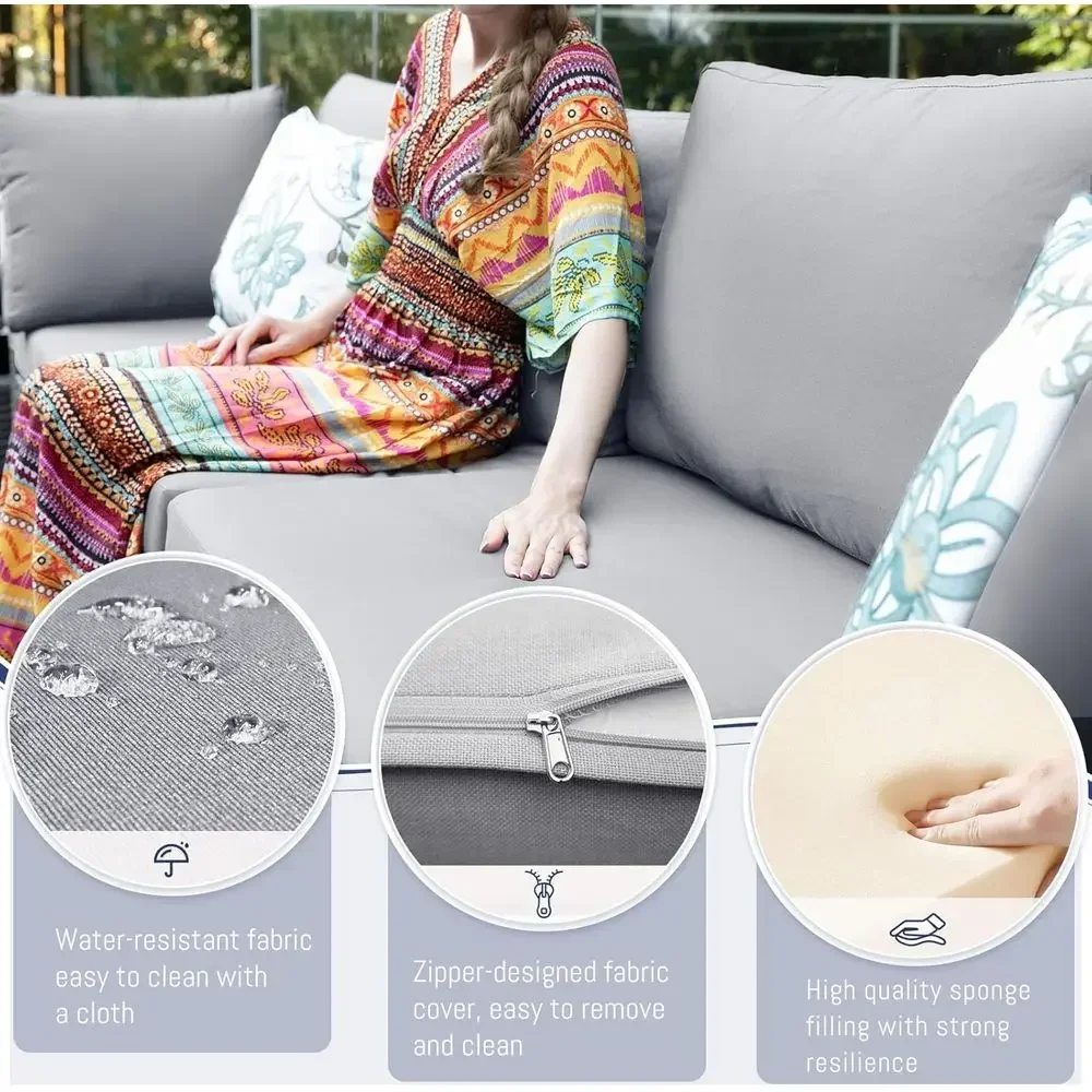 6-Person Weather-Resistant Out - Outdoor Furniture And Fire Pit avaliação e preço