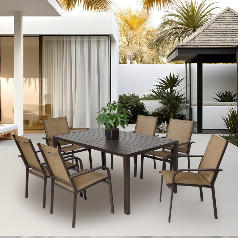 7-Piece Outdoor Patio Dining S - Outdoor Furniture Dining Set avaliação e preço